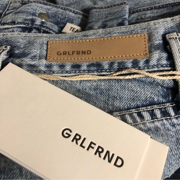 GRLFRND TEAGAN Pleated High Waist Acid Wash Ankle Jeans 25 - Picture 7 of 13